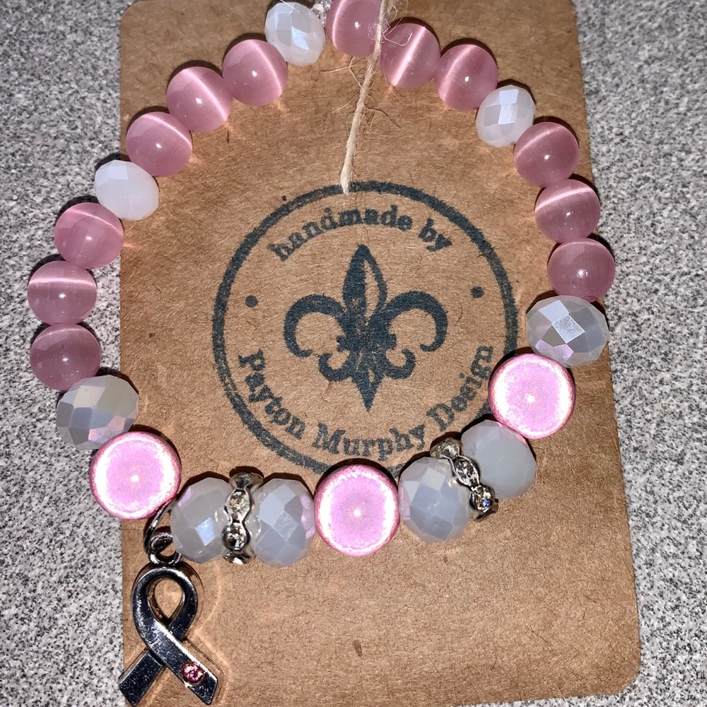 3 for $35 - "Courage" pink ribbon bracelet